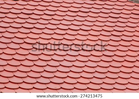 Red metal sheets roofs
