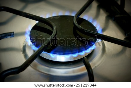 Fire from the shale gas used for stove oven