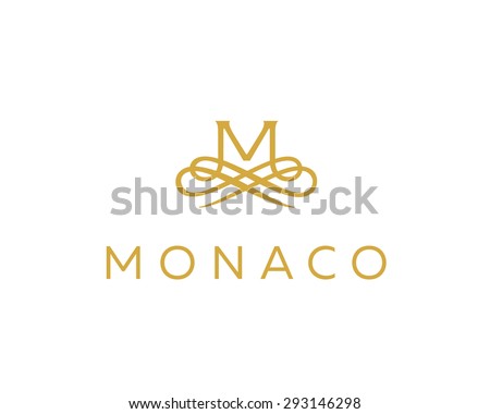 Abstract monogram elegant flower logo icon design. Universal creative premium letter M initials ornate signature symbol. Graceful vector sign.