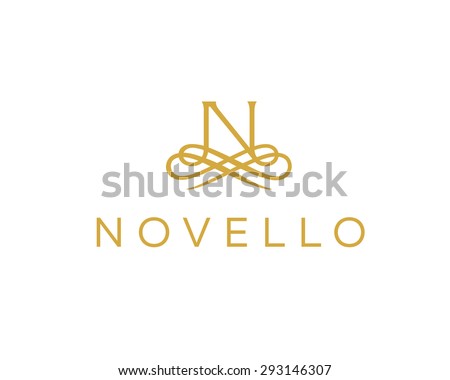 Abstract monogram elegant flower logo icon design. Universal creative premium letter N initials ornate signature symbol. Graceful vector sign.