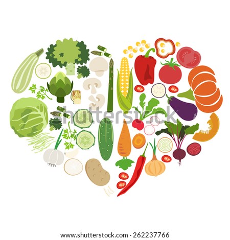 Vegetables in the form of heart
