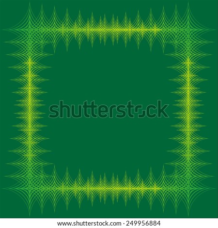 yellow line frame on green background