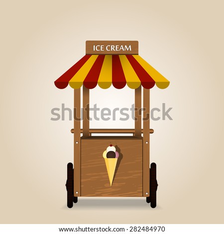 Retro  Illustration of a ice cream stand