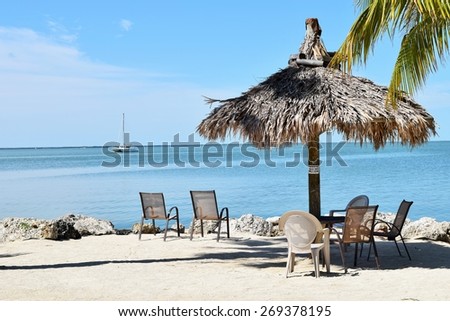 Sailboat off Florida Beach in Florida Keys