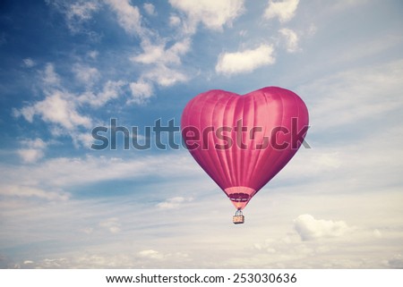 Love balloon. vintage style photo
