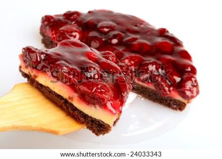 Cherry homemade cake with jelly