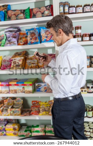 man shopping food