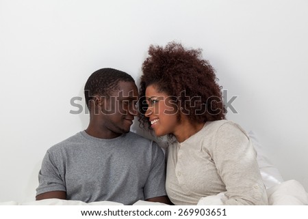 Couple in love looking each other