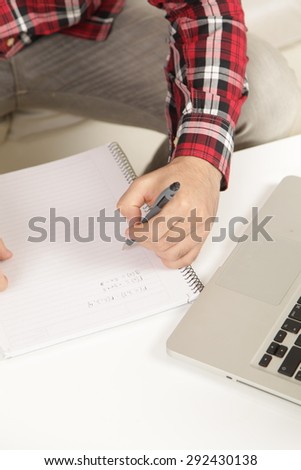 Man doing the homework