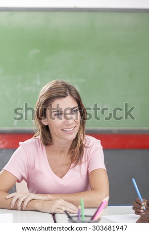 The teacher teaching