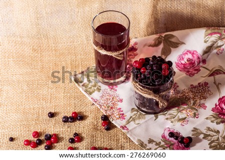 glass with berries and fruit compote