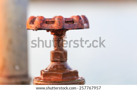 old valve of the water pipe leaked