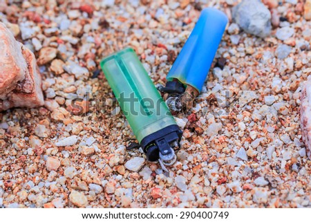 colorful old lighter on the sand beach