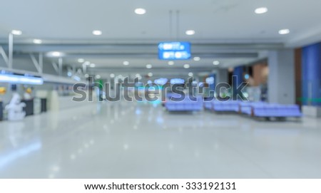 view indoor of Osaka airport blur and de-focus motion