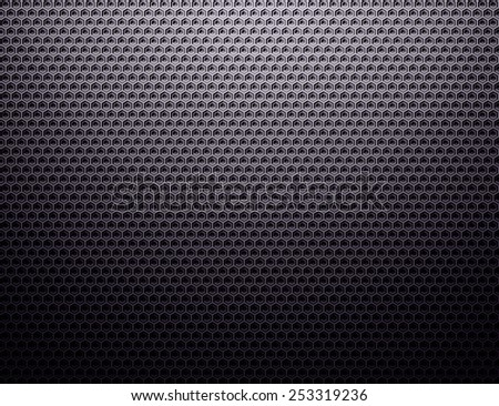Carbon cells background. Dark grey metal grid pattern wallpaper