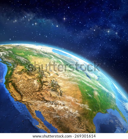 Face of the Earth. Very high definition picture of planet earth in outer space. Elements of this image furnished by NASA