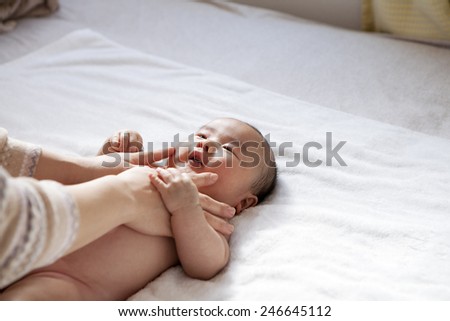 physical contact between mother and baby