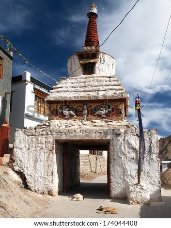 Stupa in Leh old town - Ladakh - Jammu and Kashmir - India