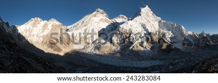 Evening view of Everest from Pumo Ri base camp - Way to Everest base camp - Nepal