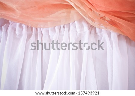 curtain, background, fabric, white, pink, curtains, red, closeup, texture, design, Kitchen soft curtains white and orange