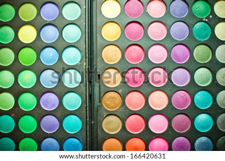 Colorful makeup kit texture
