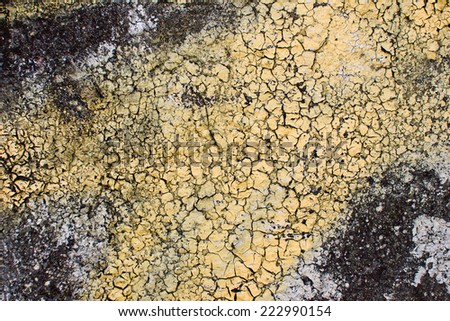 Grunge sprayed cracked black and yellow texture.