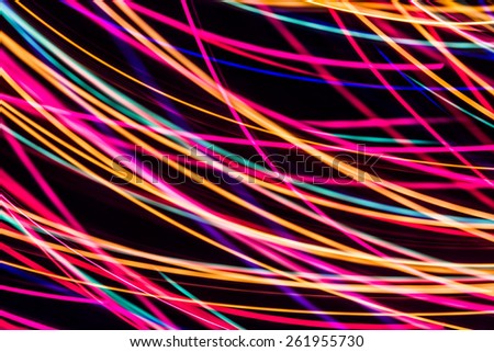 Modern art. Long exposure neon lights texture, blur
