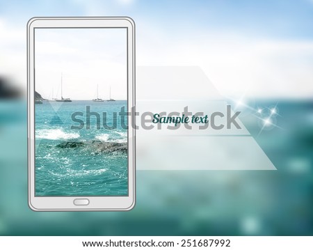 Vector blurred landscape background. Unfocused. Ocean. Phone.Editable.