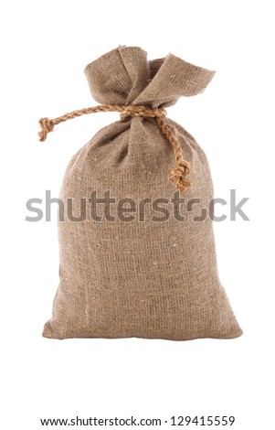 a image of burlap sack the tied