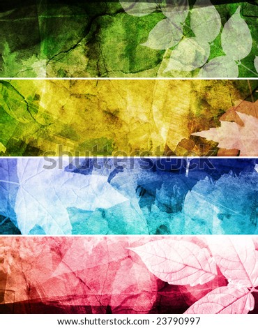 leaves grunge banners