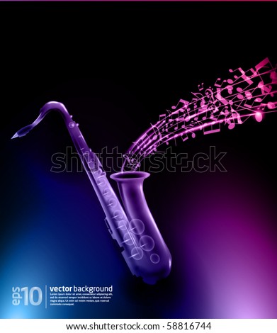 youtube music backgrounds. vector saxophone - music