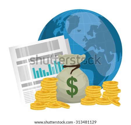 Business, money profits and global economy, vector illustration