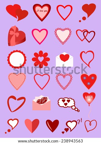 images of different hearts with a Declaration of love