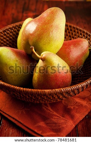 Forelle pears in a rich woody setting