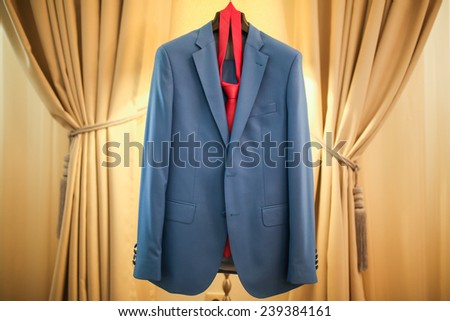 Ceremony blue groom suit
