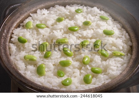 beans rice japanese food