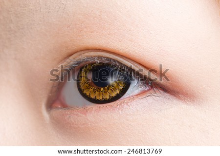 colored contact lens asian girl