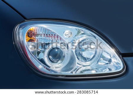 Headlight with the round lamp