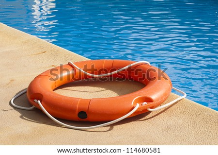 Buoy and swimming pool.