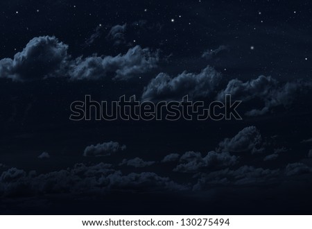 Starry night sky background. Blue colors