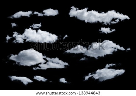 Set Of Isolated Clouds. Desighn Elements