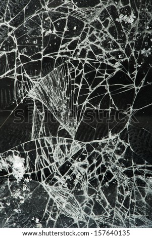 Broken glass. Close up studio shot