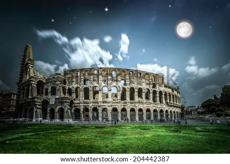 The Colosseum in Rome. Night scene. Colosseum in the night