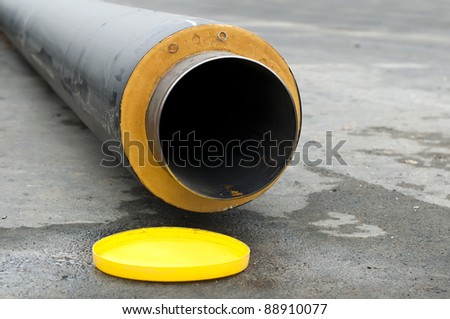 Pipes for hot water and steam heating. City heat pipeline