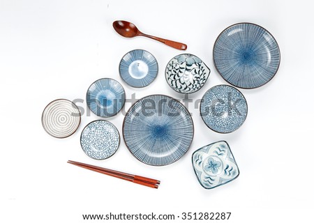 Blue and white porcelain bowl chopsticks spoon