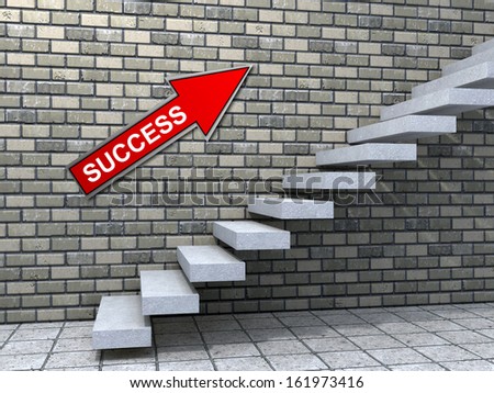 Concept or conceptual white stone or concrete stair or steps near brick wall background with stone,metaphor to architecture,success,climb,business,staircase,stairway,rise,achievement,growth or future