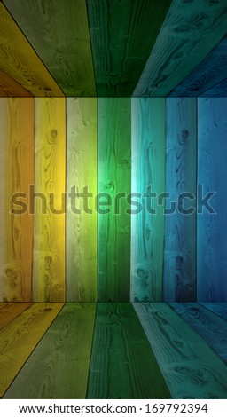 Concept or conceptual abstract multicolored or colorful old vintage grungy wood wall floor texture background as metaphor to retro,pattern, color,fun,paint, creative,art,dirty,decor,rough plank design