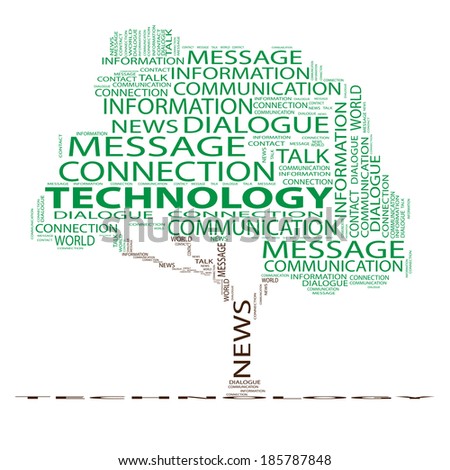 Concept or conceptual green tree word cloud on white background, metaphor for communication, speech, message, mail, relation, dialog, talk, report, contact, stair, climb, email, internet wordcloud