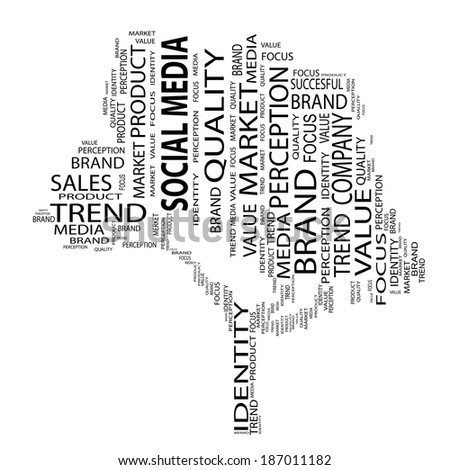 Concept or conceptual tree word cloud on white background as metaphor for business, trend, media, focus, market, value, product, advertising or customer. Also for corporate wordcloud