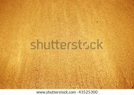 Golden sand background just brushed by a vawe